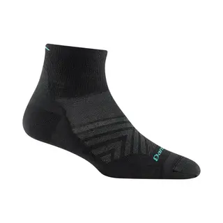 Ladies Quarter No Cushion Ultra-Lightweight Running Merino Socks By Sock Snob | Size, L | Colour, Black