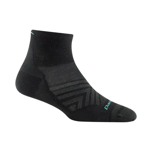 Ladies Quarter No Cushion Ultra-Lightweight Running Merino Socks By Sock Snob | Size, L | Colour, Black thumbnail