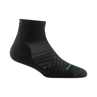 Darn Tough Run 1/4 Ultra-Lightweight With Cushion - Black- Hardloopsokken Van Merinowol
