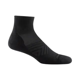 Darn Tough Run 1/4 Ultra-Lightweight With Cushion - Black- Hardloopsokken Van Merinowol