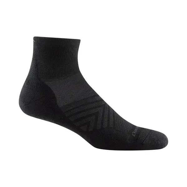 Darn Tough Run 1/4 Ultra-Lightweight With Cushion - Black- Hardloopsokken Van Merinowol thumbnail