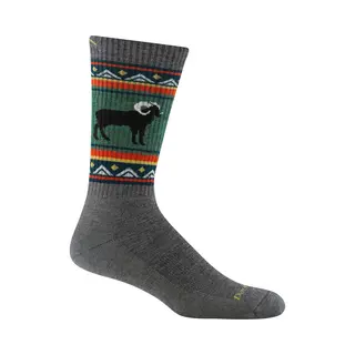 Mens Merino Wool Boot Midweight Seamless Patterned Hiking Socks By Darn Tough | Size, L | Colour, Gray