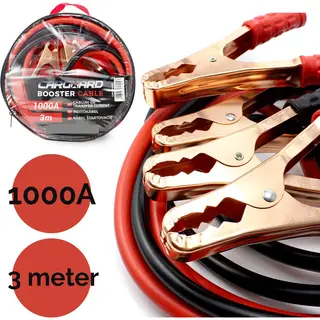 Carguard - Zware Startkabels - 1000A - 50mm² - 3 Meter - 12v / 24v - Hoge Kwaliteit - Ce - Voor Auto / Boot / Motor / Vrachtwagen Met Benzinemotor /