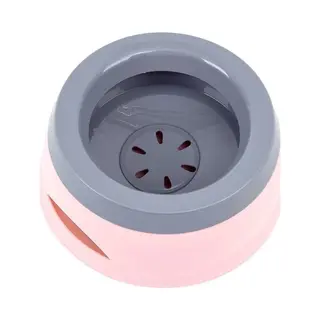 Drinkbak - Waterbak - Anti Lek - Anti Knoei - Onderweg - Anti Slobberen - Honden - Katten - Huisdieren - Grijs/roze 17 X 8 Cm