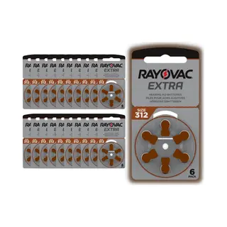 120 Batterijen Voor Gehoorapparaten Rayovac 312, 20 Plaquettes (PR41)