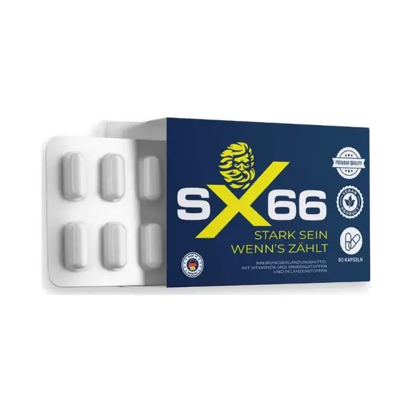 SX66 Kapseln - Innovativer Superfood Komplex Für Männer Mit Arginin, Forskolin - Premium Lust Kapsel Für Den Aktiven Mann - Formel Für Männliche thumbnail