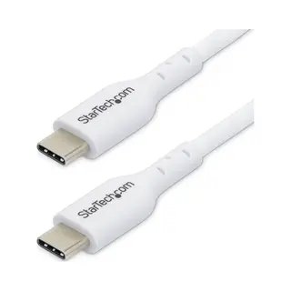 StarTech.com 2m (6.6ft) White Usb-C Charging Cable 2-Pack, Usb C Cable, Usb 2.0 Type-C Laptop Charger Cord, 60W 3A Power Delivery, Tpe Jacket, Usb-C Data Transfer Cable, M/M