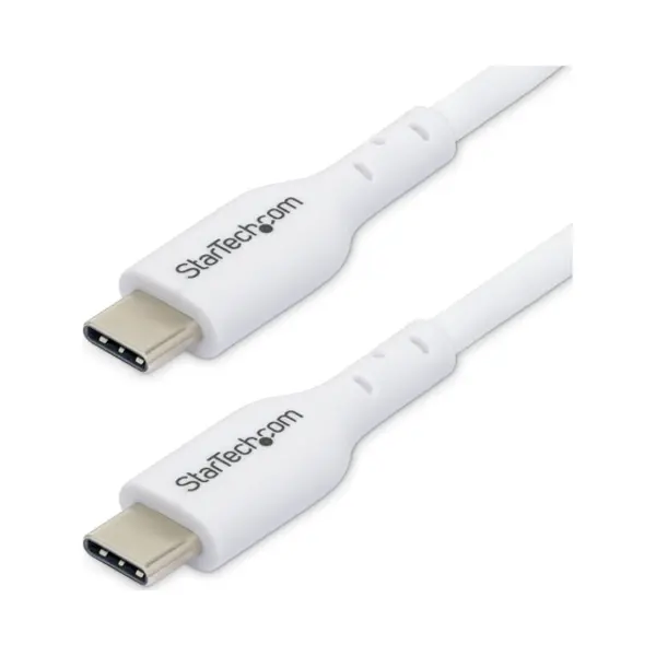 StarTech.com 2m (6.6ft) White Usb-C Charging Cable 2-Pack, Usb C Cable, Usb 2.0 Type-C Laptop Charger Cord, 60W 3A Power Delivery, Tpe Jacket, Usb-C Data Transfer Cable, M/M thumbnail