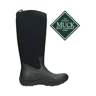 Muck Boots Women's Arctic Adventure Fleece Lined Waterproof Pull On Boot, Black, 5