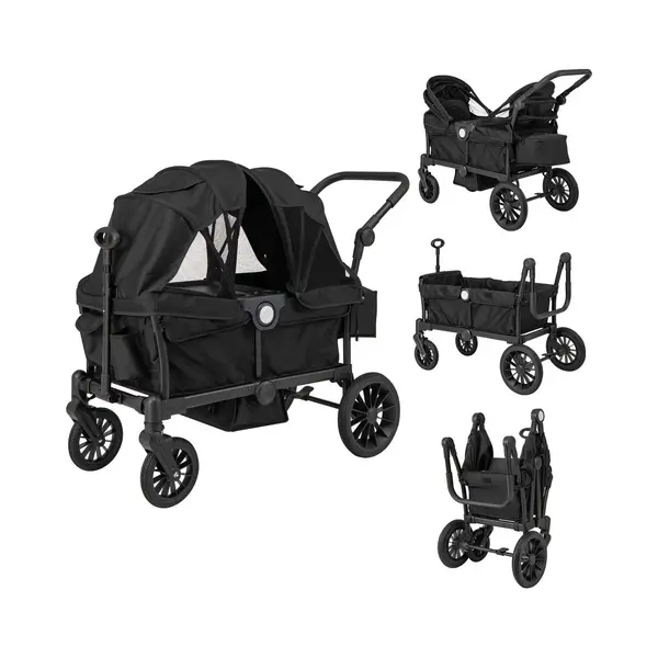 Costway 2-in-1 Broer Of Zussenwagen, Inklapbaar, Dubbele Kinderwagen Met Verstelbare Handgreep En Afneembare Kap, Dubbele Buggy Met Bekerhouder, thumbnail