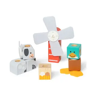 Melissa & Doug Blockables Farm Friends Snap And Play, Mix And Match Connectable Wooden Building Blocks Play Set Toy for Preschool Boys And Girls (16 Pcs) - Fsc Certified