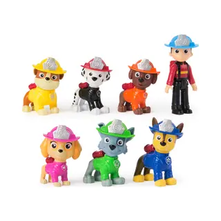 Spin Master Paw Patrol Fire Rescue Team Pack with 7 Collectible Action Figures, Including Ryder & 6 Pups, Kids Toys for Boys & Girls Ages 3 and Up