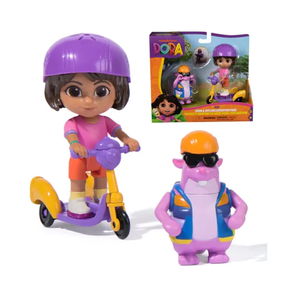 Spin Master Dora, Zoom & Explore Adventure Pack with Dora & Tico Toy Figures & 3-Wheeled Scooter Accessory, Kids Toys for Girls & Boys Ages 3 and Up thumbnail