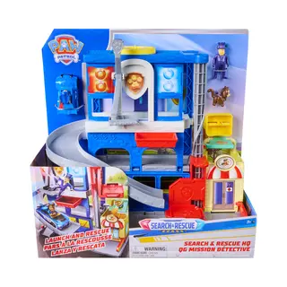 Spin Master Paw Patrol - Pup Squad Search & Rescue Politiebureau - Speelset met Racer Chase, Humdinger & Kattenvriendje - Speelsets