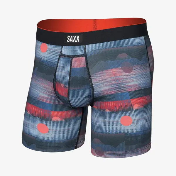 Saxx Boxershorts Sport Mesh, Grijs/rood thumbnail