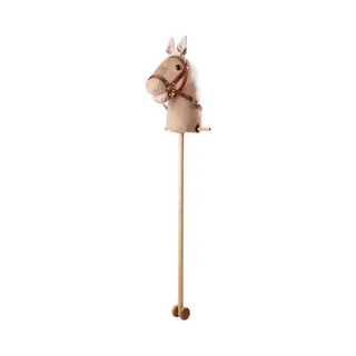 Bigjigs Toys Beige Hobby Horse | Ride On Pony With Cord Plush Head, Wooden Stick & Wheels | Kids Riding Toy For Role Play Games | Gifts For A 3+ Year