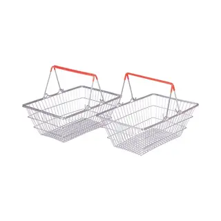 Bigjigs Toys Bigjigs Spielzeug Einkauf Lebensmittel Basket - Pretend Play, Starker Metallrahmen (2er Pack)