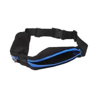 Sport Waterdichte Elastische Heuptas Twee Zakken Fanny Pack Zip Pouch (blauw)