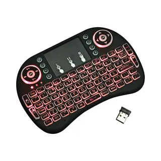 Jevy Webshops Huismerk Mini I8 Air Mouse 92-toetsen Qwerty 2.4G Draadloos Backlight Toetsenbord Met Touchpad Voor Android Tv Box & Google Tv Box & Pc Tablet & Xbox360 & PS3