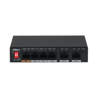 Dahua Technology PFS3006-4ET-60 Unmanaged L2 Fast Ethernet (10/100) Power over Ethernet (PoE) Black