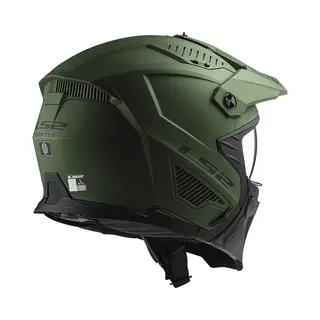 LS2, Jet/Modularhelme Motorrad Drifter Solid Matt Military Green, S