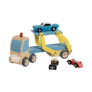 Classic World Houten Transporter Met 3 Auto's