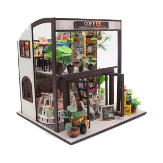 Hongda Diy Coffee House - Miniatuur Bouwpakket - Inclusief Verlichting