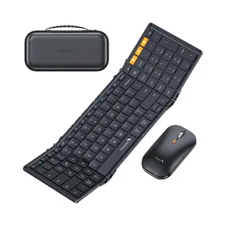 ProtoArc Opvouwbaar Bluetooth Toetsenbord En Muis – Full-Size Draadloos Toetsenbord Met Draadloze Muis – Reis Toetsenbord En Muis Set – Voor Laptop,