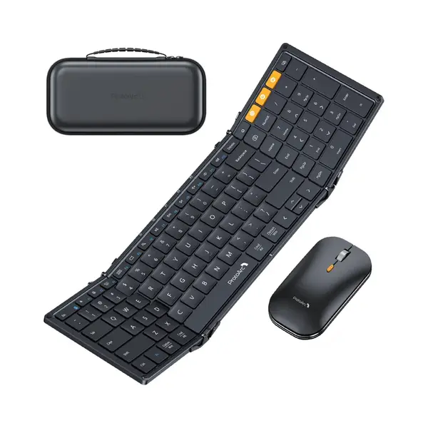 ProtoArc Opvouwbaar Bluetooth Toetsenbord En Muis – Full-Size Draadloos Toetsenbord Met Draadloze Muis – Reis Toetsenbord En Muis Set – Voor Laptop, thumbnail
