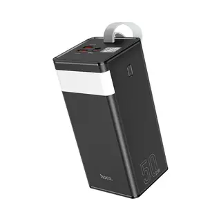 Hoco Powerbank 50.000 MAh - Ultieme Snellader (45W Pd & Qc) - Usb-C & 2x Usb-A Output - Voor IPhone, Samsung & Laptop - Zwart