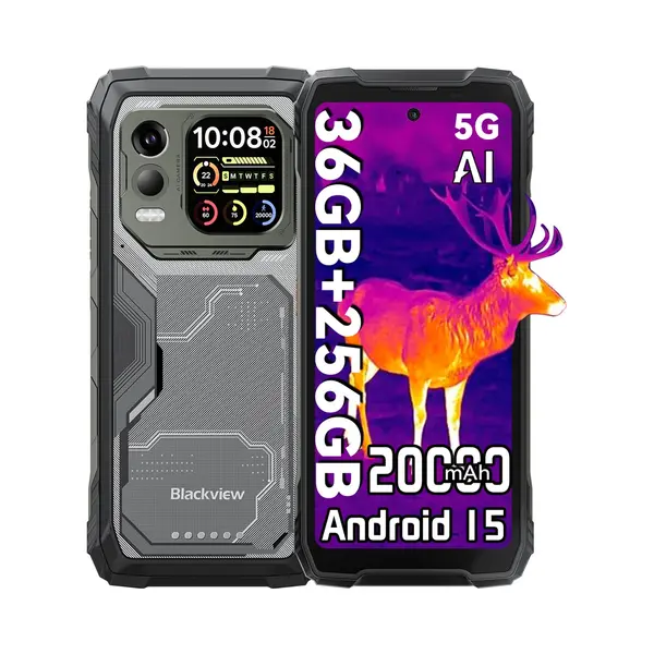 Blackview Smartphone Xplore 1 12GB/256GB Black (256 Gb, Black, Interstellair Zwart, 6.78", Dubbele Sim, 5G), Smartphone, Zwart thumbnail