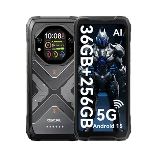 Oscal Tank 1 5G 6, 78 Zoll Dimensity 7050 Robustes Telefon Android 15 12 Gb Oder 16 Gb Ram 256 Gb Oder 512 Gb Rom 20000 MAh Akku 12GB+256GB Schwarz