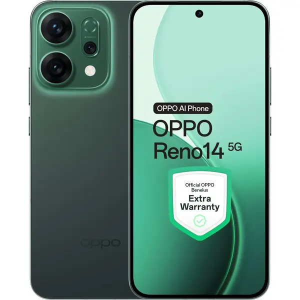 Oppo Reno14 5G 156GB Luminous Green - Extra Garantie thumbnail