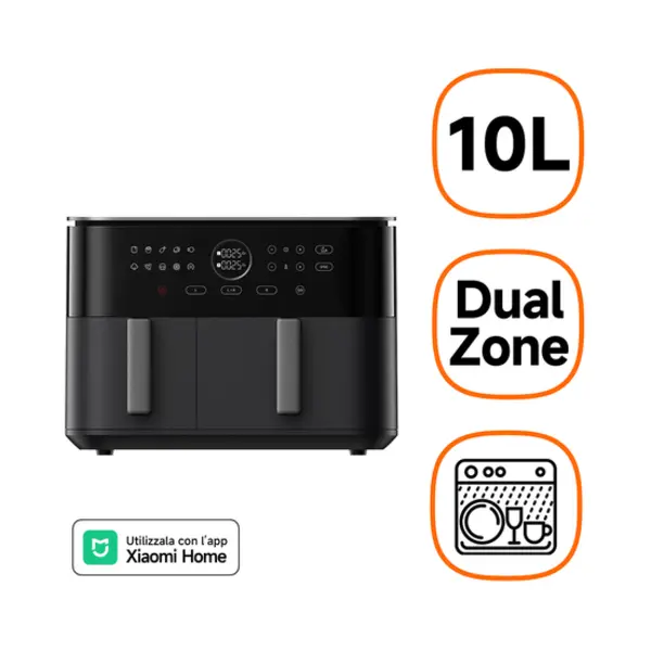 Xiaomi Maf-D1001 Double 10 L Stand-alone 2700 W Hot air fryer Black thumbnail