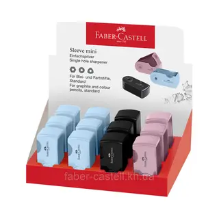Faber-Castell 182774 Anspitzer Manueller Bleistiftspitzer Schwarz, Blau, Pink