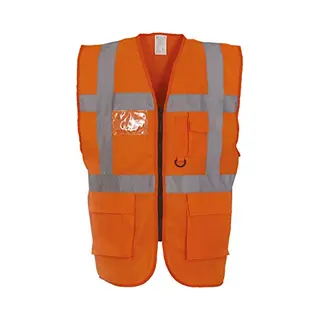 Yoko Men's Yk002/Hvw801 Multi-Functional Executive Hi-Vis Waistcoat - Orange, Medium