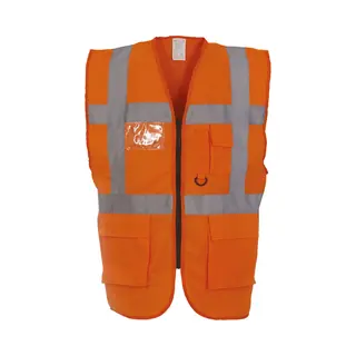 Yoko Men's Yk002/Hvw801 Multi-Functional Executive Hi-Vis Waistcoat - Orange, X-Large