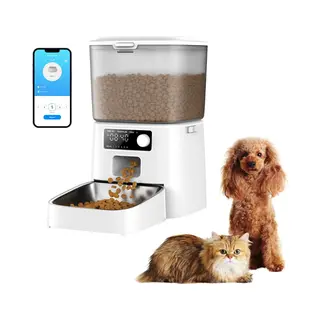 Oneisall Smart Voerbak Pfd-001 Pro CW15010 - Met WiFi-verbinding - Automatische Voerbak - Draadloos - Wit - Voerautomaat Dispenser - Kat En Hond -