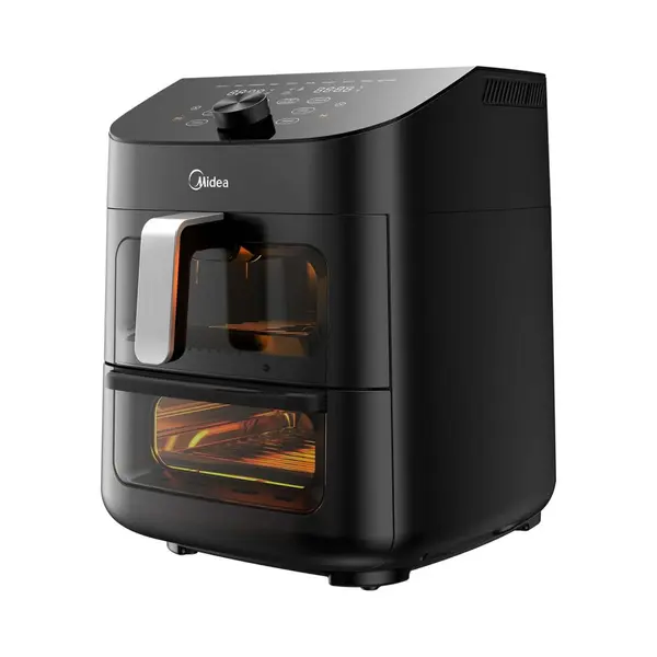 Midea MAD1100DADK Fritteuse Doppel 11 l Eigenständig 1700 W Heißluftfritteuse Schwarz thumbnail