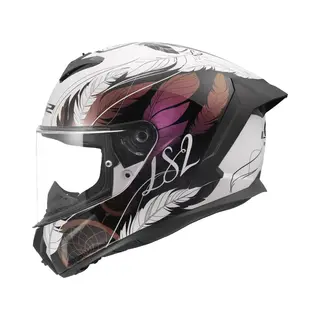 LS2 Helm Rapid Iii Boho FF820 Wit / Zwart / Roze Maat L