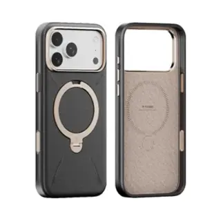 Torras Ostand Spin Vegskin Series (Apple IPhone 17 Pro Max), Smartphone Hülle, Schwarz