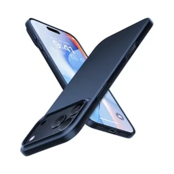 Torras Slim Fit Mag - Hoesje Geschikt Voor Apple IPhone 17 Pro - Back Cover Compatibel Met MagSafe - Blauw thumbnail
