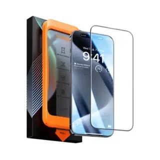 Torras Install Master 9H Tempered Glass Geschikt Voor Apple IPhone 15 Pro Max - Screen Protector Met Frame - Gemakkelijke Installatie - Volledig
