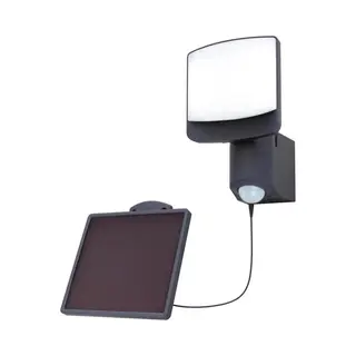 Lutec Sunshine - Compacte Led Wandlamp Met Sensor En Zonnepaneel - Antraciet Grijs