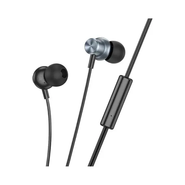 Hoco Wired Headphones Wire Earphones Jack 3, 5 Mm With Microphone M110 Metal Gray (Kabelgebunden), Kopfhörer, Grau thumbnail