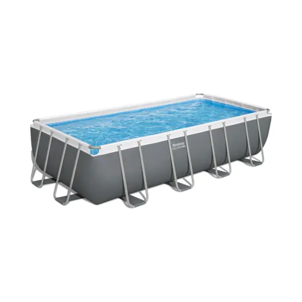 Bestway Steel Pro 56465 Aufstellpool Gerahmter Pool Rechteckig 14812 l Blau, Grau thumbnail