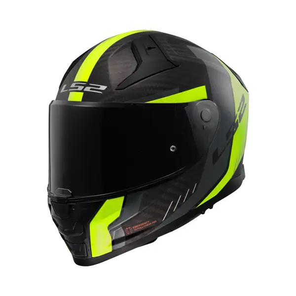 LS2 FF811 Vector Ii Carbon Grid Mat Zwart Fluo Geel Integraalhelm - Maat L - Helm thumbnail
