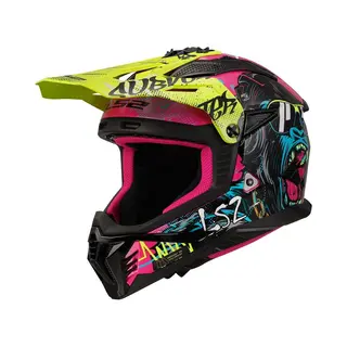 LS2, Motorrad-Crosshelm Fast Ii Gorilla Purple H-V Yellow, Xxl