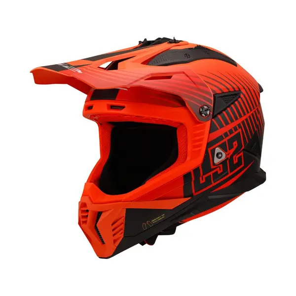 LS2 MX708 Fast Ii Duck M.H-V Oranje Rood Offroad Helm - Maat Xxl - Helm thumbnail