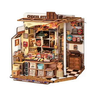 Robotime DG174 Diy-Miniatur-Haus/Bücherecke Diy-Miniaturhaus